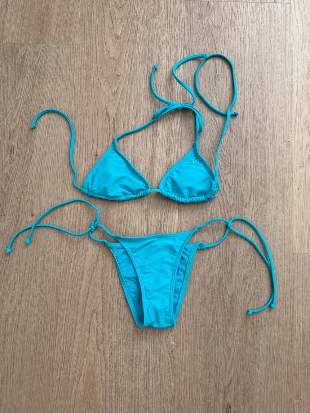 Turquoise Triangle String Bikini Set